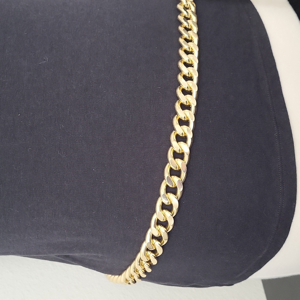Women's Gold Tone Wide Cuban Link Chain Belt 42" end to end 3/4" width - Picture 5 of 11